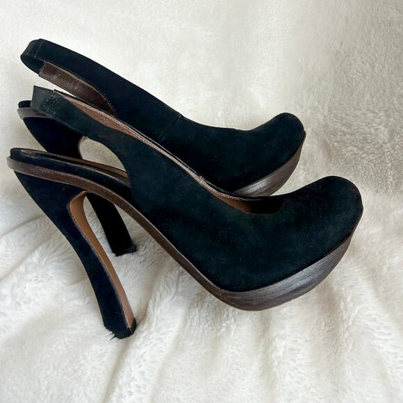 MARNI Sculptured Heels Platform Suede Sandal sz US 7 /IT 37 $680 - Picture 7 of 7